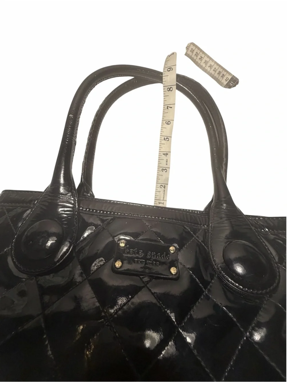 Kate Spade Black Quilted Patent Leather Tote